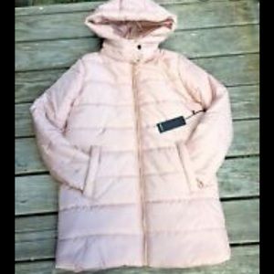 Pink puffer coat